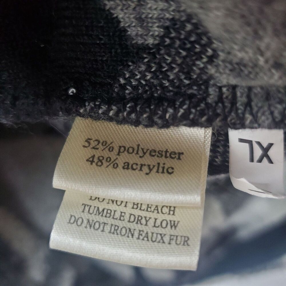 Dylan Fleece Jacket Hooded Mens XL Black Gray Camouflage Pullover Side Zip - Picture 6 of 9